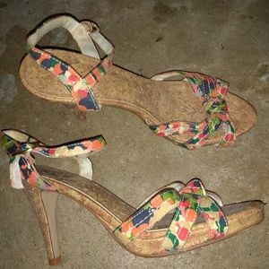 Fioni high-heel floral sandals